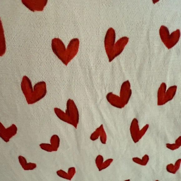 Zara White Blouse with Red Heart Pattern - Picture 4 of 4